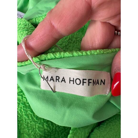 Mara Hoffman Blanca Lime Green One Piece Crinkle Swimsuit size XS - Picture 6 of 10